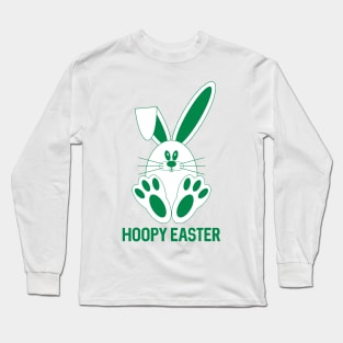 HOOPY EASTER, Glasgow Celtic Football Club Green and White Bunny Rabbit Design Long Sleeve T-Shirt